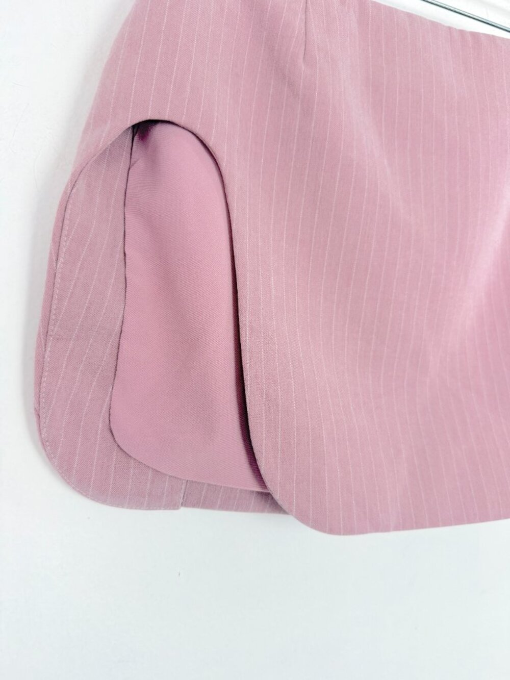 By.Dyln Zayne Mini Skirt Stripes High Slit Revolve Pink Pinstripe Size XS EUC - Picture 3 of 10